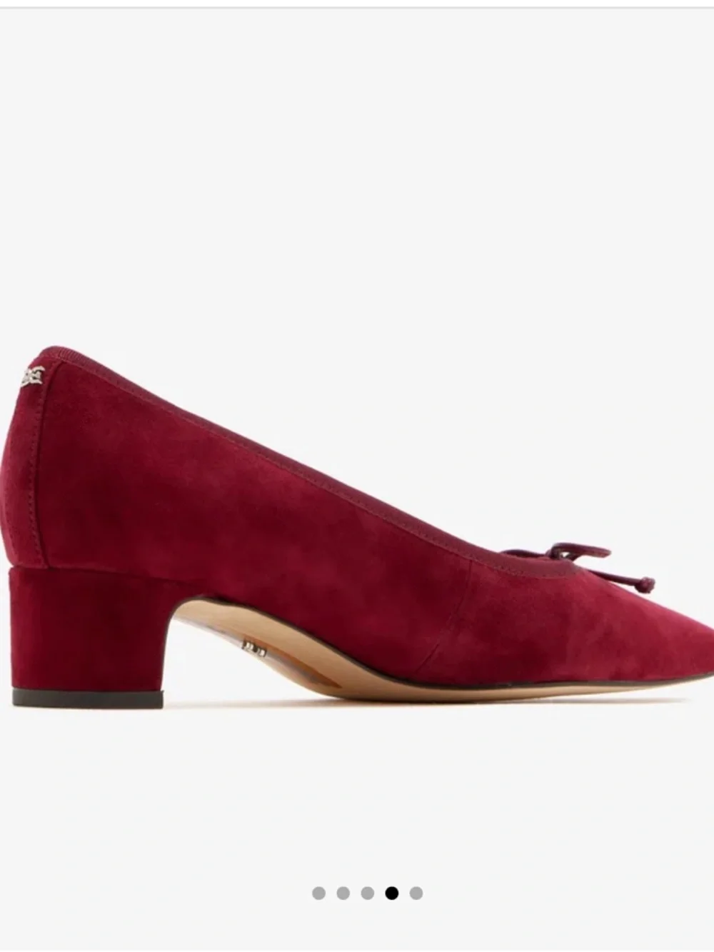 NEW Sam Edelman Rinda Wine Suede Low Block Heel Pumps - Picture 2 of 9